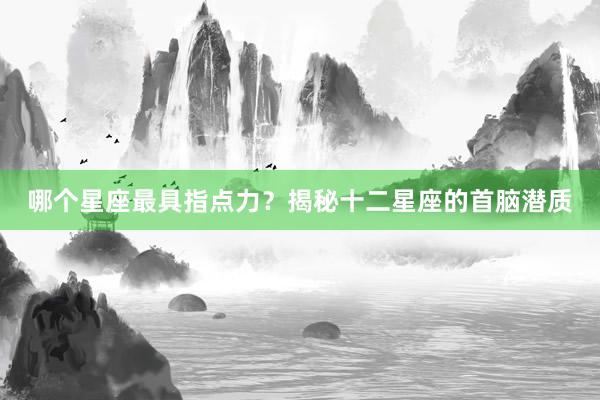 哪个星座最具指点力？揭秘十二星座的首脑潜质