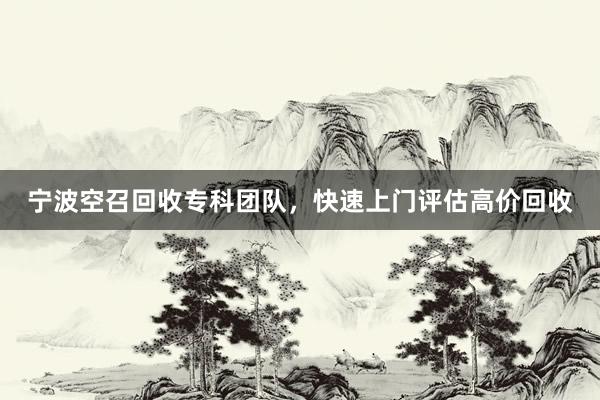 宁波空召回收专科团队，快速上门评估高价回收